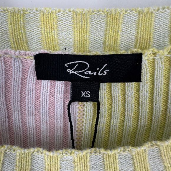 Rails Sweater Womens XS Pink Colorblock Pia Cashmere Blend Stretch Knit NEW - Picture 16 of 16